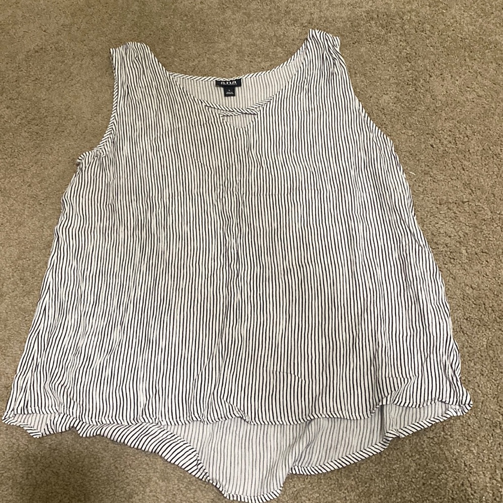 a.n.a black & white striped tank top size L